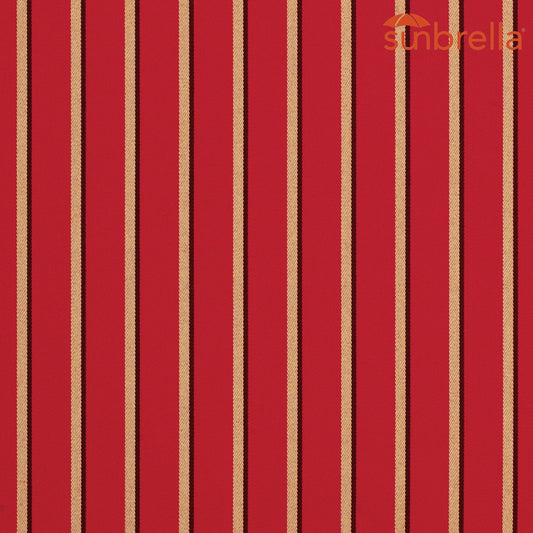 Sunbrella Stripes Hardwood Crimson 5603-0000